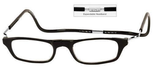 clic expandable reading glasses black