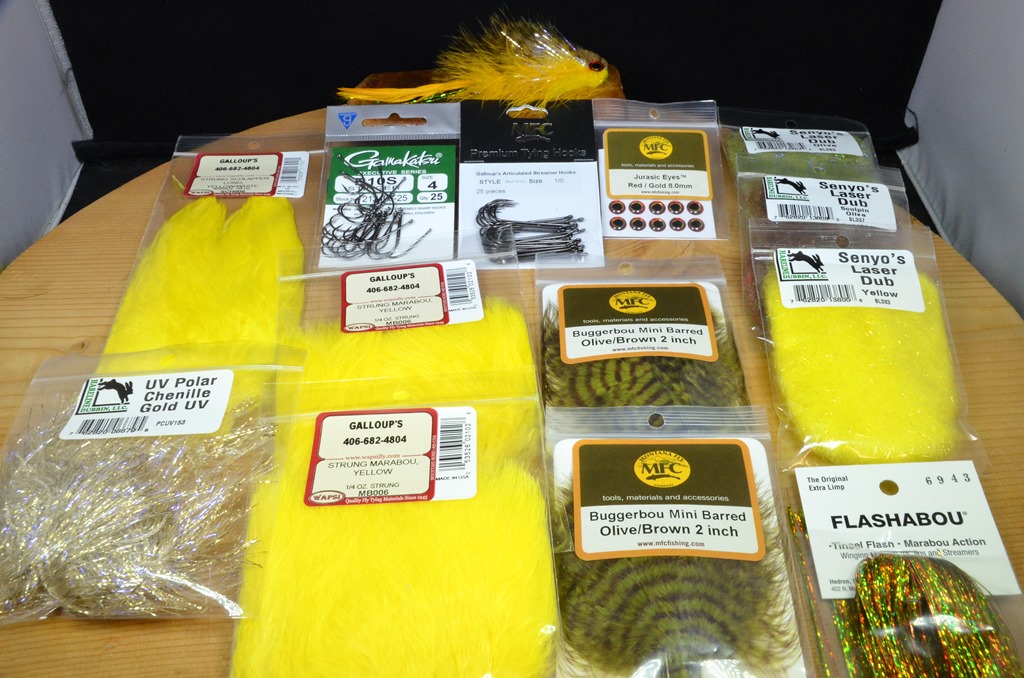 bang tail t&a tying kit olive yellow