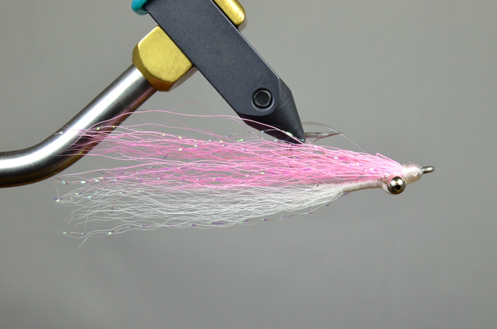 skinny water clouser minnow pink white