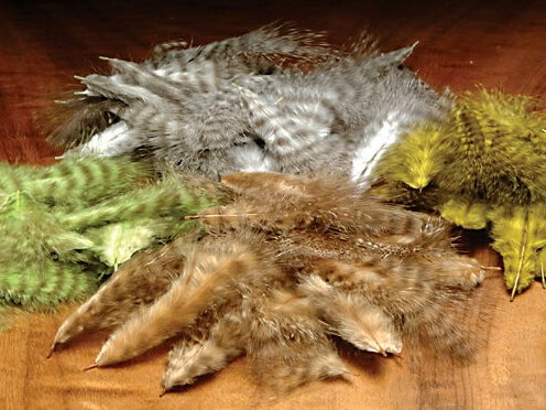grizzly marabou for fly tying streamers feathers tan purple sculpin olive brown yellow chartreuse natural