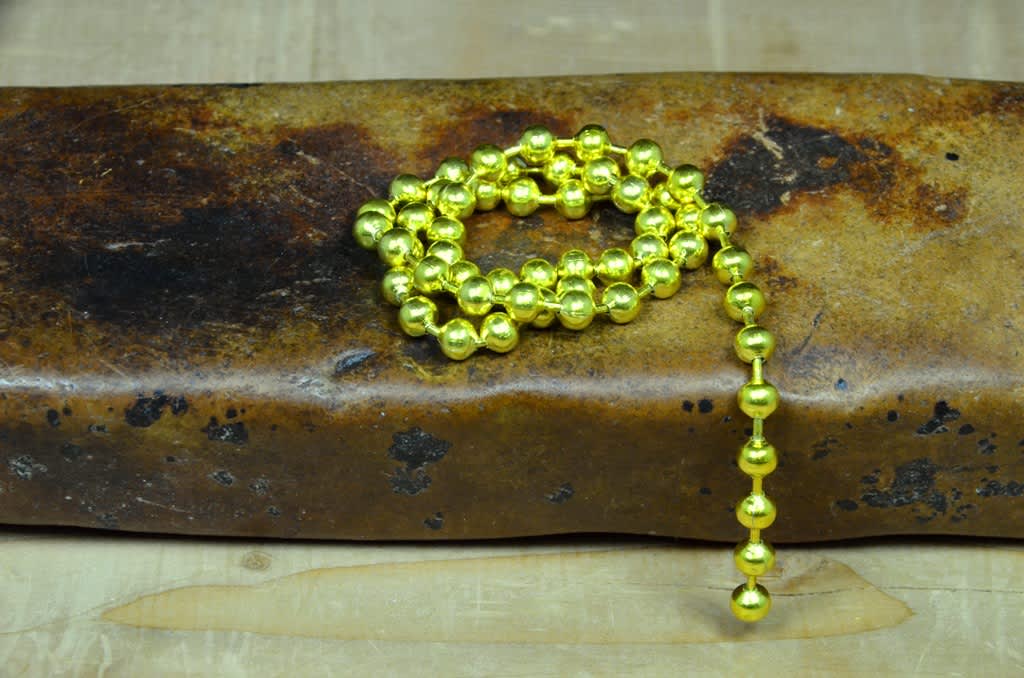 Dirty Water Brass Bead Chain Eyes - Yellow, 5/32