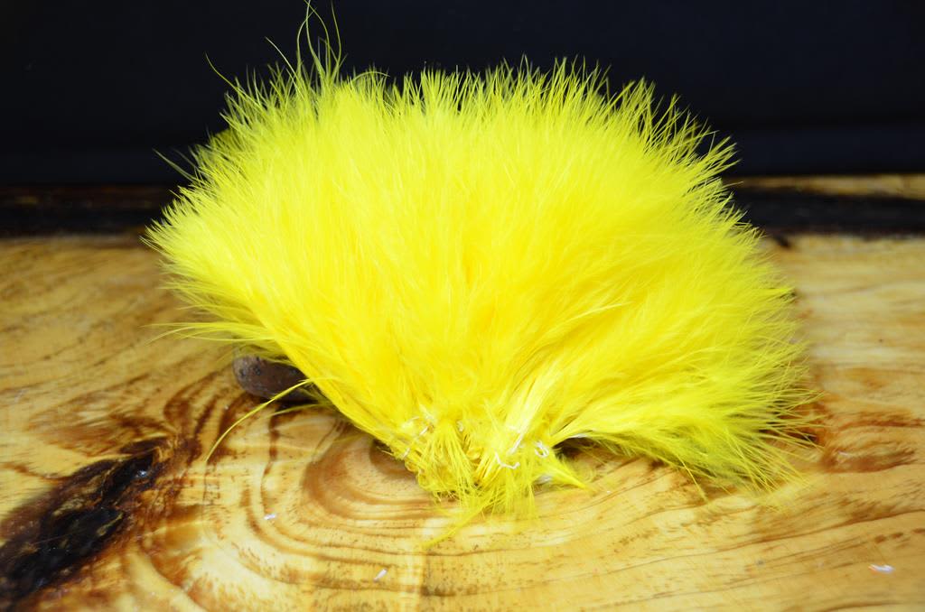 Hareline Marabou - Strung Blood Quills Chartreuse