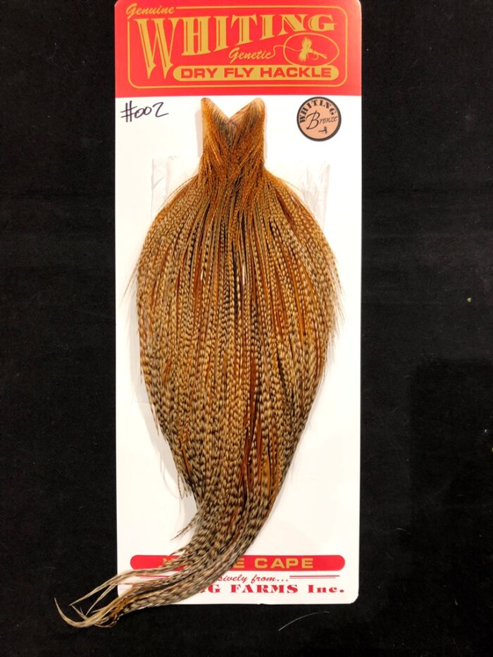 whiting dry fly cape bronze grade chocolate cree 002