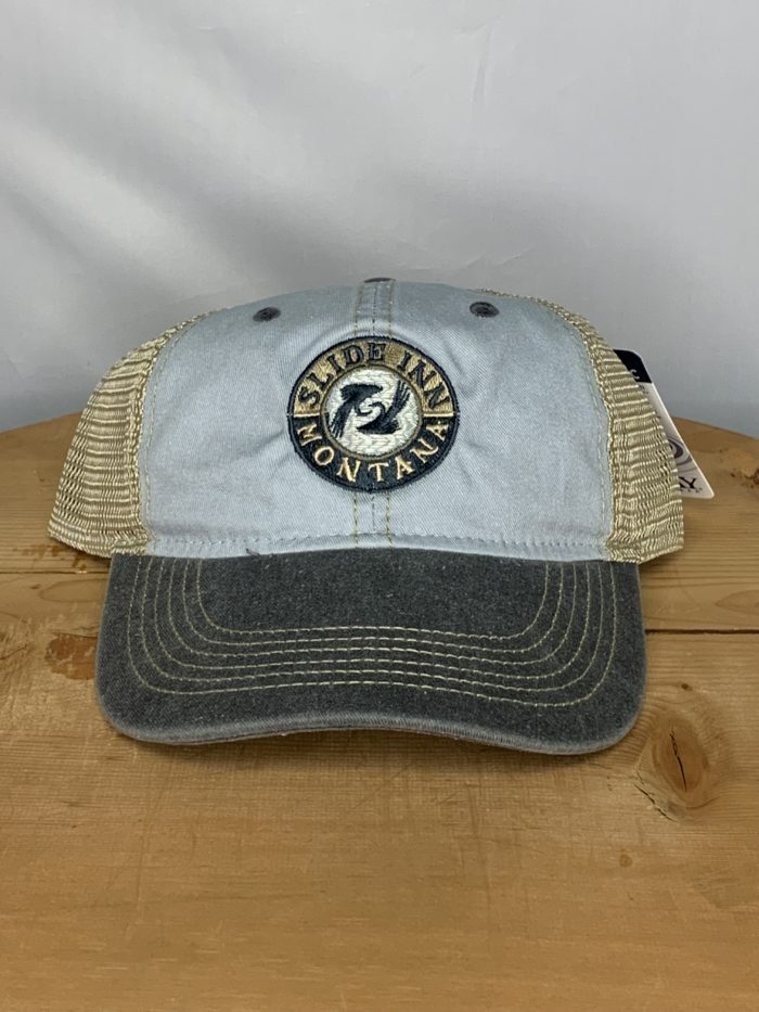 slide inn hat trucker soft mesh blue fog khaki charcoal