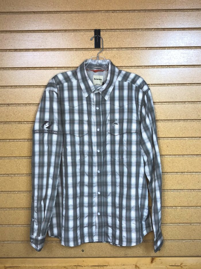 simms mens big sky ls dark stone coral plaid