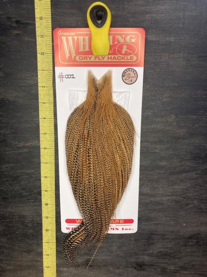 whiting dry fly cape bronze black barred ginger 001