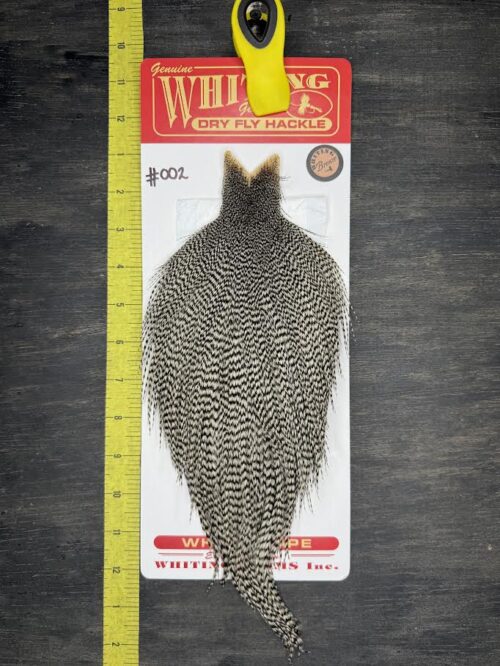 Whiting Dry Fly Cape – Bronze Grade – Grizzly #002