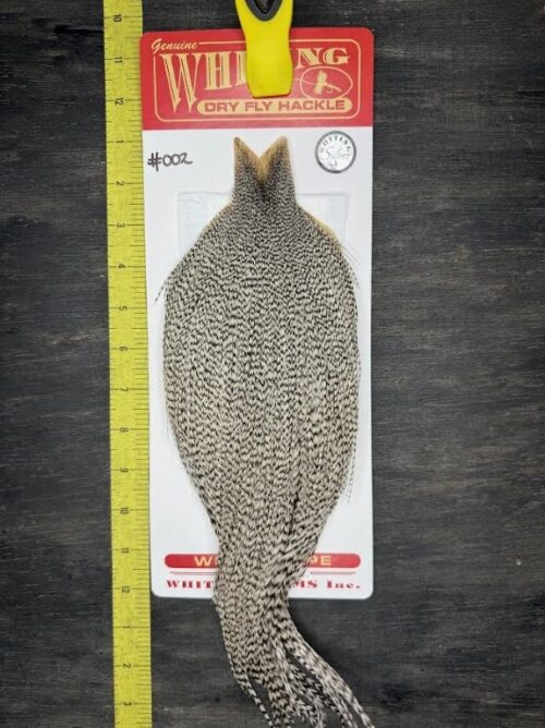 Whiting Dry Fly Cape – Silver Grade – Grizzly #002