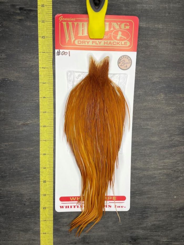 Whiting Dry Fly Cape – Bronze Grade – Medium Ginger #001