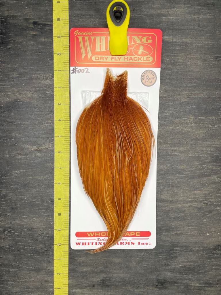 Whiting Dry Fly Cape – Bronze Grade – Medium Ginger #002
