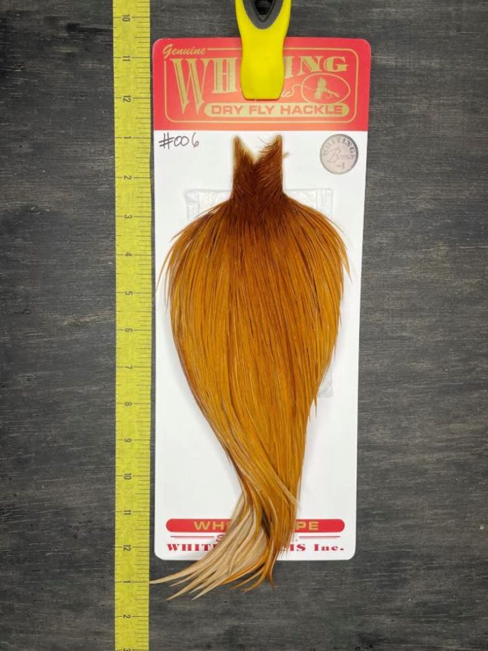 Whiting Dry Fly Cape – Bronze Grade – Medium Ginger #006