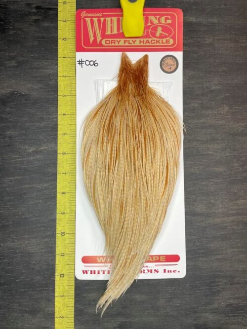 Whiting Dry Fly Cape – Bronze Grade – Barred Medium Ginger #006
