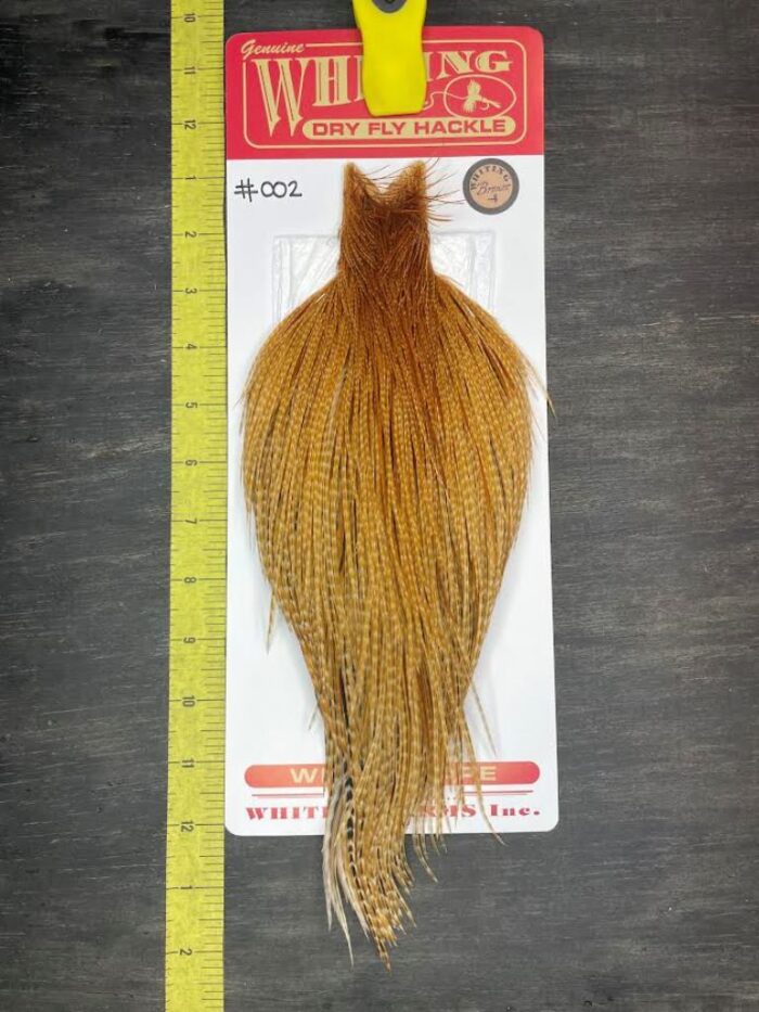 Whiting Dry Fly Cape – Bronze Grade – Dark Barred Ginger #002