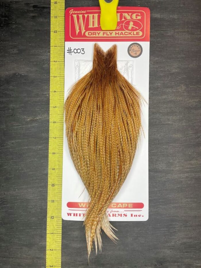 Whiting Dry Fly Cape – Bronze Grade – Dark Barred Ginger #003