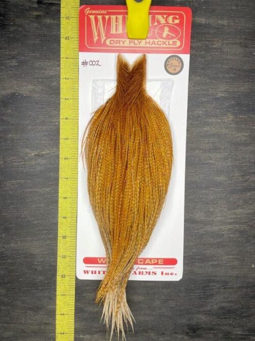 Whiting Dry Fly Cape – Bronze Grade – Dark Barred Ginger #002
