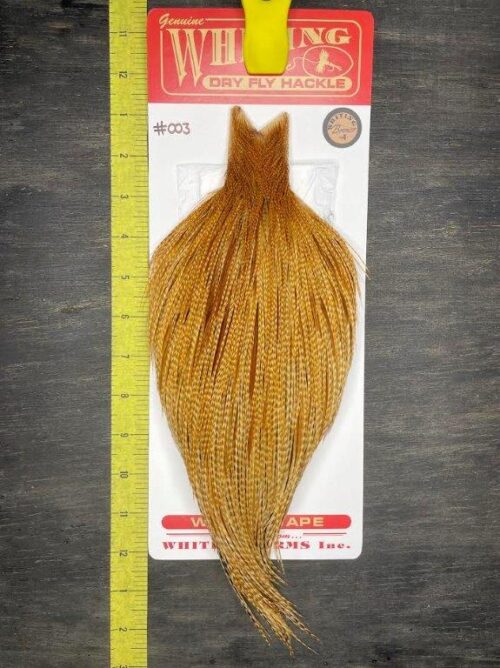 Whiting Dry Fly Cape – Bronze Grade – Dark Barred Ginger #003
