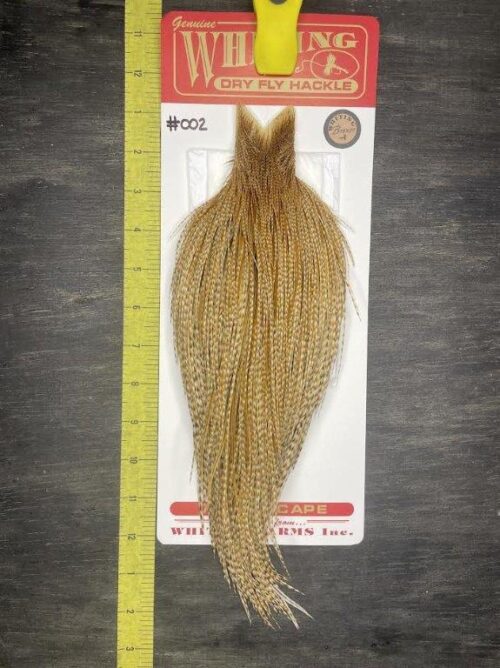 Whiting Dry Fly Cape – Bronze Grade – Barred Medium Ginger #002