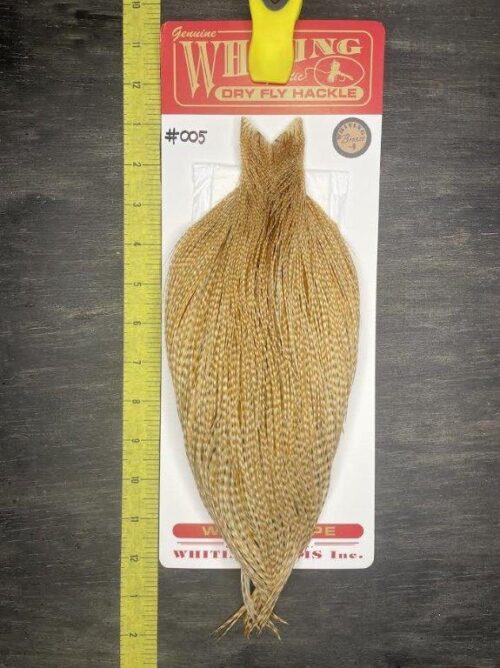 Whiting Dry Fly Cape – Bronze Grade – Barred Medium Ginger #005