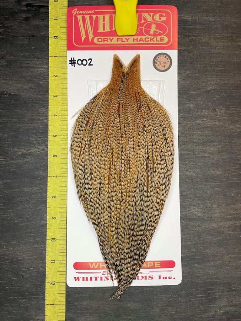 Whiting Dry Fly Cape - Bronze Grade - Black Barred Ginger #002