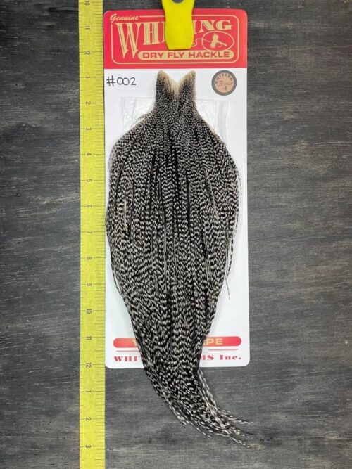 Whiting Dry Fly Cape – Bronze Grade – Grizzly Variant #002
