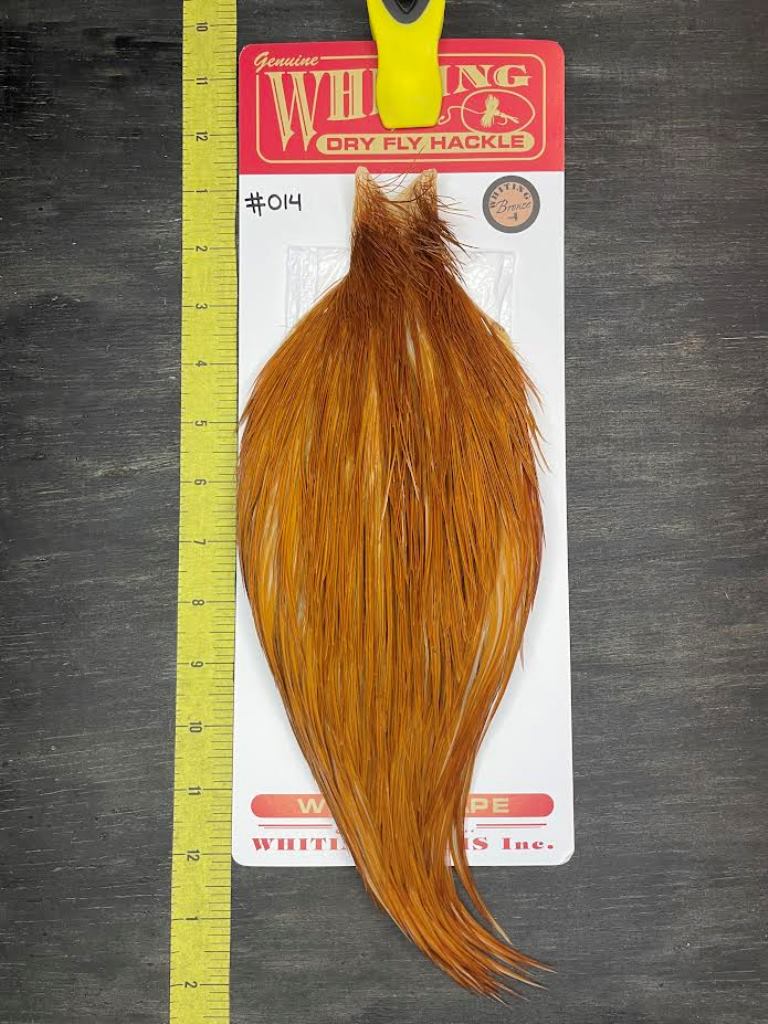 Whiting Dry Fly Cape – Bronze Grade – Medium Ginger #014