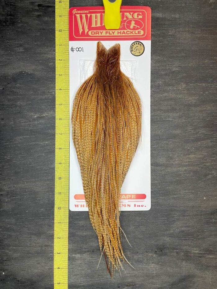 Whiting Dry Fly Cape – Gold Grade – Dark Barred Ginger #001