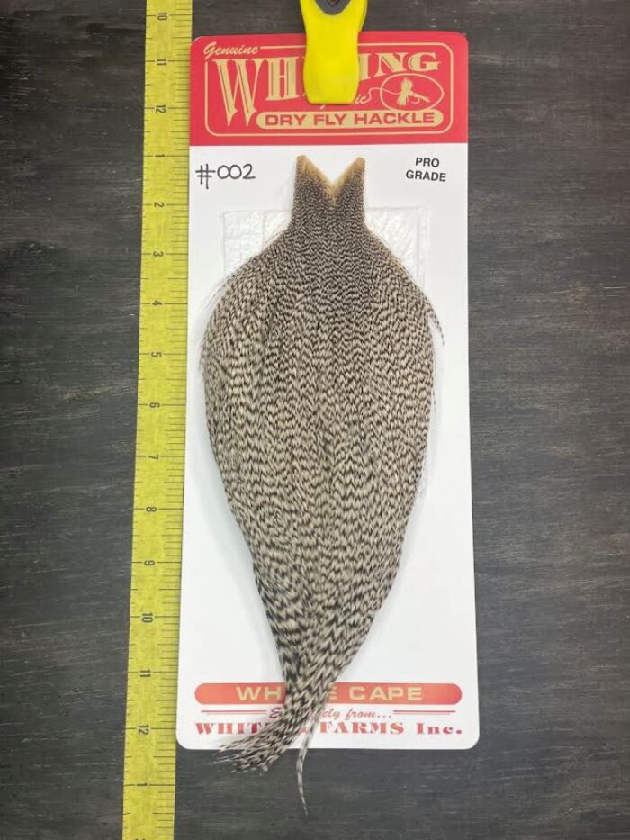 Whiting Dry Fly Cape – Pro Grade – Grizzly #002