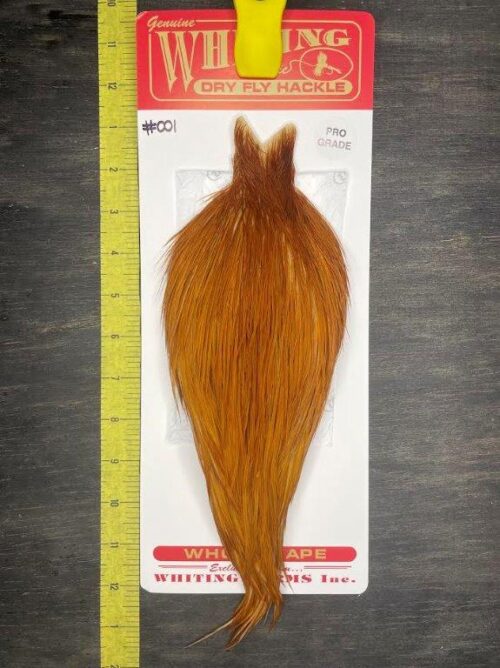 Whiting Dry Fly Cape – Pro Grade – Medium Ginger #001