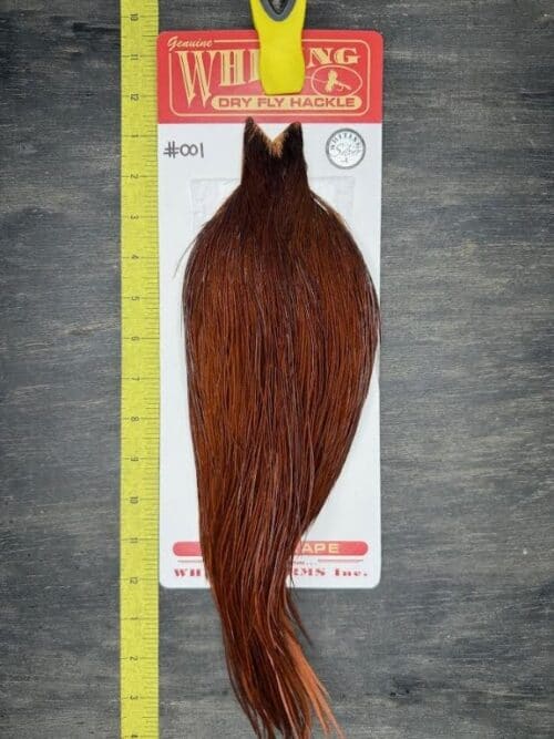 Whiting Dry Fly Cape – Silver Grade – White dyed Coachman Brown #001