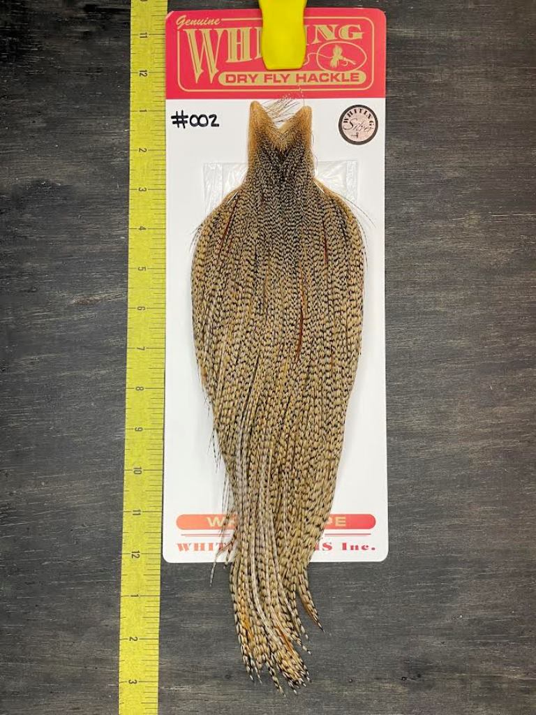 Whiting Dry Fly Cape - Silver Grade - Black Barred Ginger #002