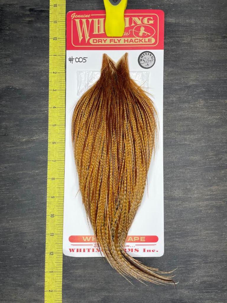 Whiting Dry Fly Cape – Silver Grade – Dark Barred Ginger #005