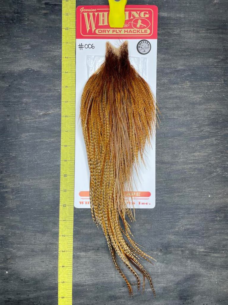 Whiting Dry Fly Cape – Silver Grade – Dark Barred Ginger #006