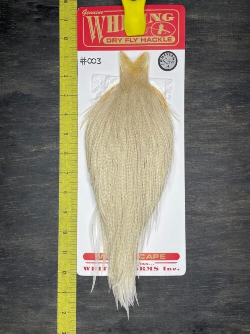 Whiting Dry Fly Cape – Silver Grade – Ghost Barred White #003