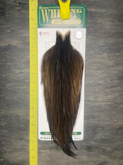 Whiting Hebert Miner Cape – Silver Grade – Dark Brown Dun #004