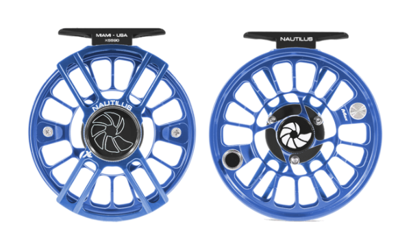 Nautilus X Series Custom Reel - Royal Blue Frame - Black Small Parts - XL Max