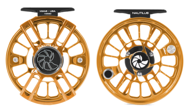Nautilus X Series Custom Reel - Orange Frame - Black Small Parts - XM