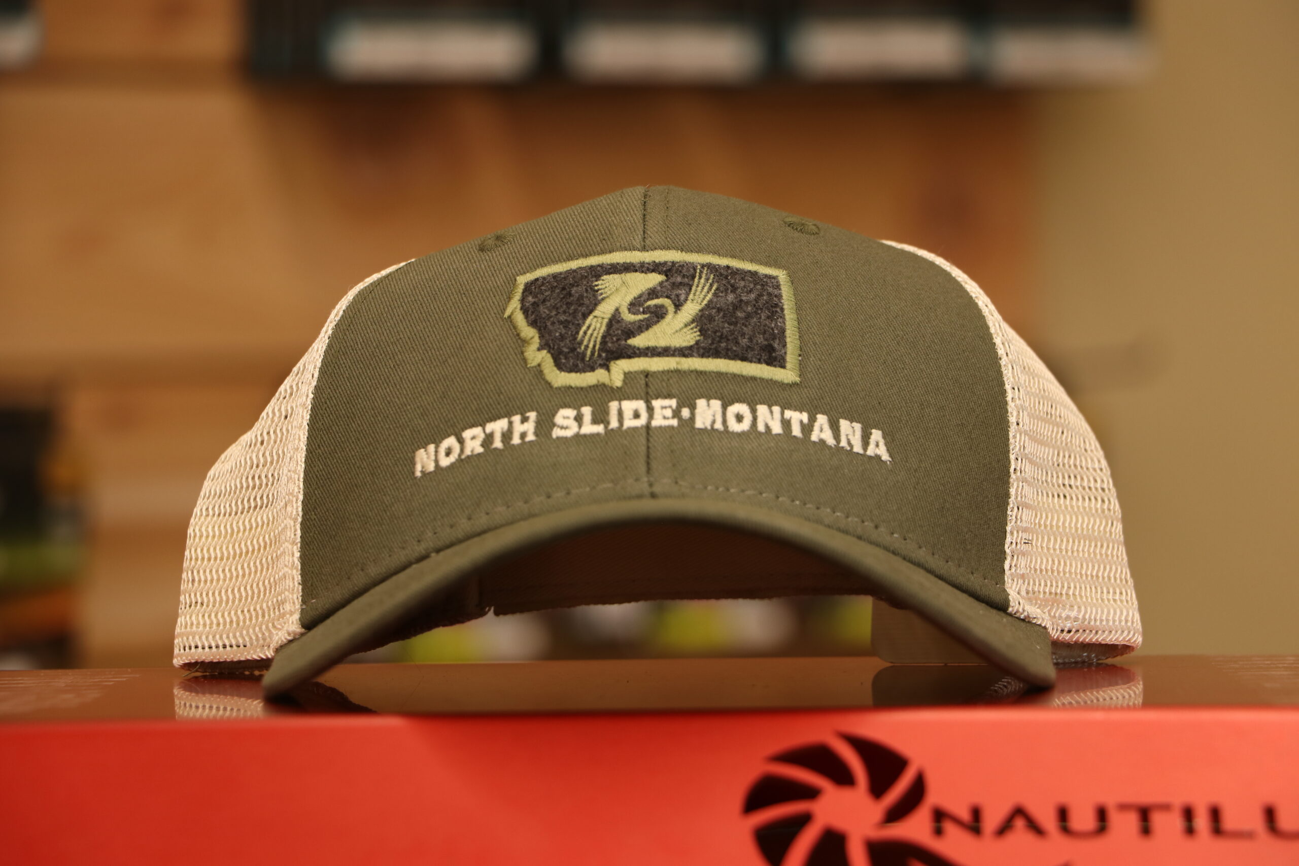 north slide trucker hat loden natural