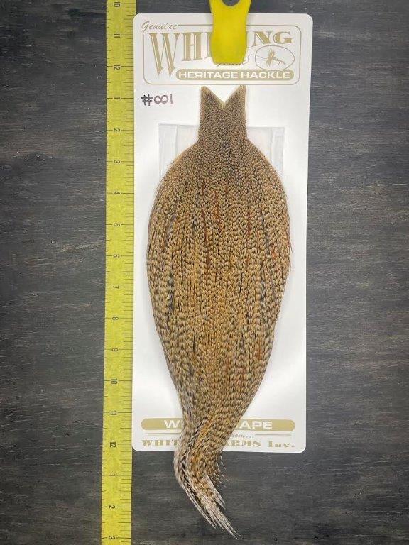 Whiting Heritage Dry Fly Cape - Black Barred Ginger #001