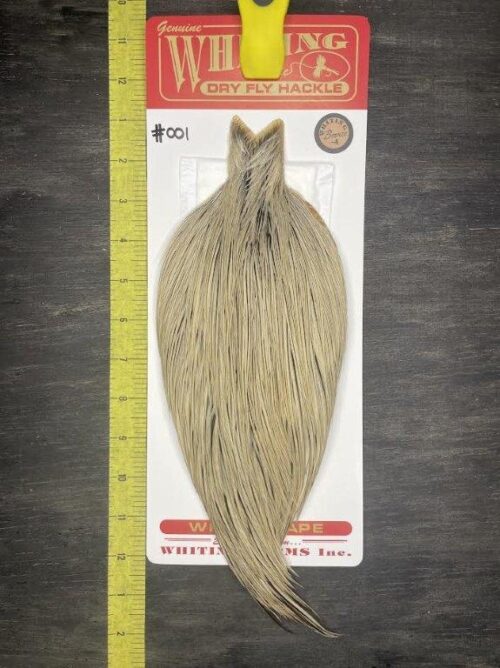 Whiting Dry Fly Cape – Bronze Grade – Silver Badger #001