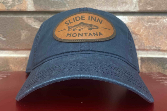Slide Inn Twill Hat - Navy - Leather Patch Logo