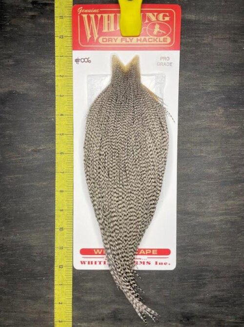 Whiting Dry Fly Cape – Pro Grade – Grizzly #006