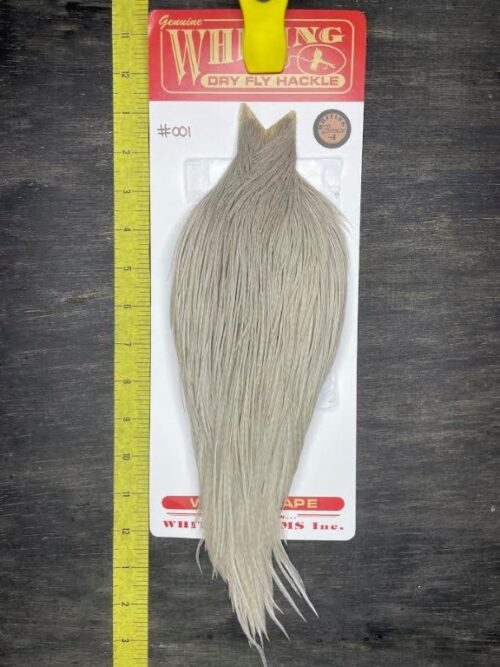 Whiting Dry Fly Cape – Bronze Grade – White dyed Light Dun #001