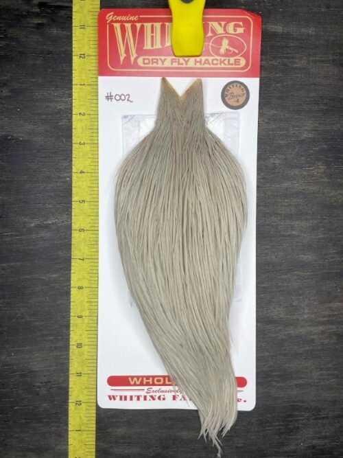 Whiting Dry Fly Cape – Bronze Grade – White dyed Light Dun #002