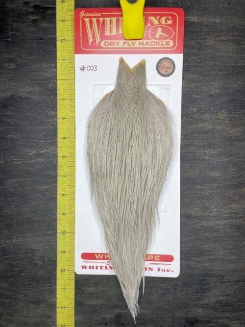 Whiting Dry Fly Cape – Bronze Grade – White dyed Light Dun #003