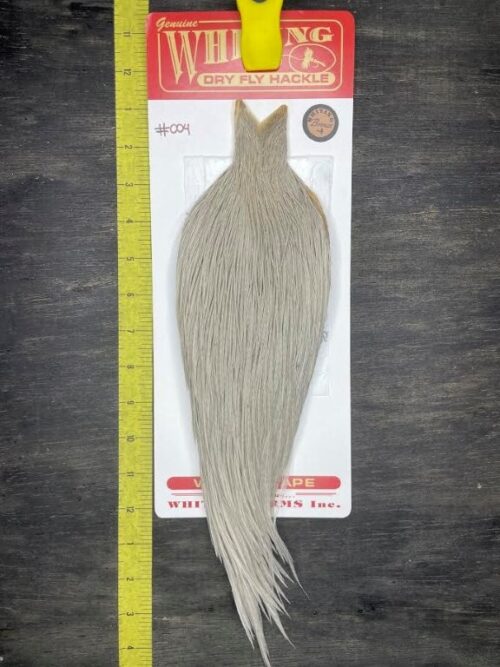 Whiting Dry Fly Cape – Bronze Grade – White dyed Light Dun #004