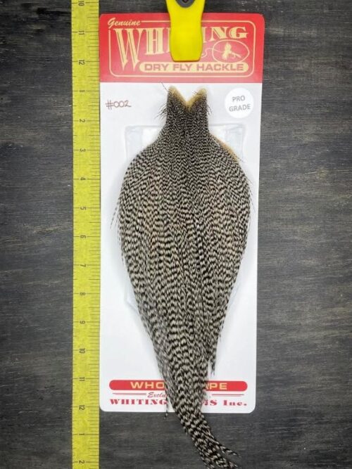 Whiting Dry Fly Cape – Pro Grade – Grizzly #002