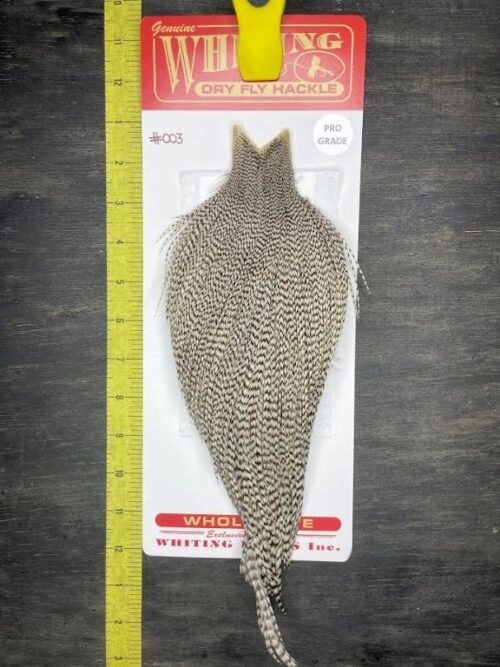 Whiting Dry Fly Cape – Pro Grade – Grizzly #003