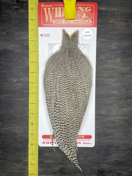 Whiting Dry Fly Cape – Pro Grade – Grizzly #005