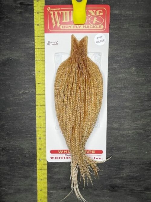 Whiting Dry Fly Cape – Pro Grade – Barred Medium Ginger #006
