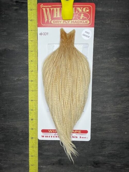 Whiting Dry Fly Cape – Pro Grade – Barred Medium Ginger #007